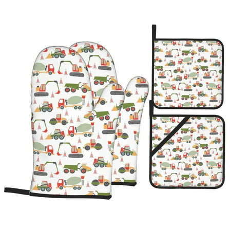 Oven Mitts and Pot Holders 4 Piece Excavator High Heat Slip Resistant Oven Mitt and Trivets Set Kitchen Oven Glove Pot Holders for Cooking Baking Grilling
Oven Mitts and Pot Holders 4 Piece Excavator High Heat Slip Resistant Oven Mitt and Trivets Set Kitchen Oven Glove Pot Holders for Cooking Baking Grilling