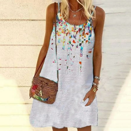 Summer Sleeveless Printed Loose Sling Dress Note Please Buy One Or Two Sizes Larger
Summer Sleeveless Printed Loose Sling Dress Note Please Buy One Or Two Sizes Larger