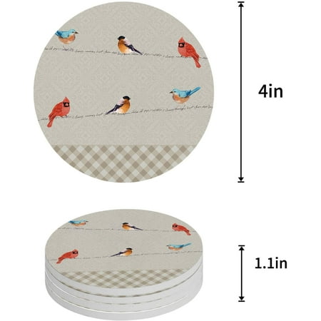 KXMDXA Farm Watercolor Style Cardinal Bird Brown Plaid Set of 4 Round Coaster for Drinks Absorbent Ceramic Stone Coasters Cup Mat with Cork Base for Home Kitchen Room Coffee Table Bar Decor
KXMDXA Farm Watercolor Style Cardinal Bird Brown Plaid Set of 4 Round Coaster for Drinks Absorbent Ceramic Stone Coasters Cup Mat with Cork Base for Home Kitchen Room Coffee Table Bar Decor