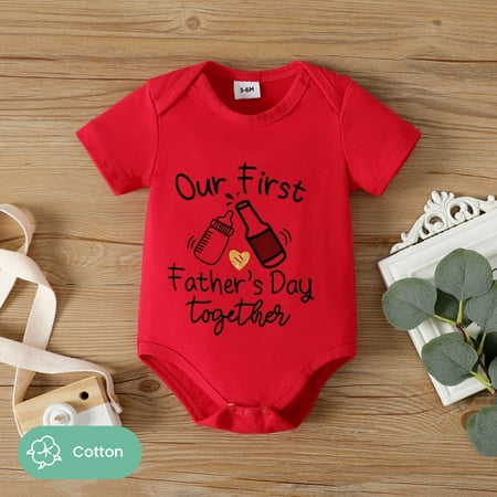 PatPat Daddy & Me Father s Day Baby Girl/Boy Letter Print Short-sleeve Bodysuit