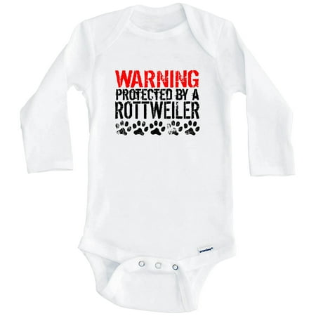 Warning Protected By A Rottweiler Funny One Piece Baby Bodysuit Funny Dog Baby Bodysuit (Long Sleeve) 0-3 Months White
Warning Protected By A Rottweiler Funny One Piece Baby Bodysuit Funny Dog Baby Bodysuit (Long Sleeve) 0-3 Months White