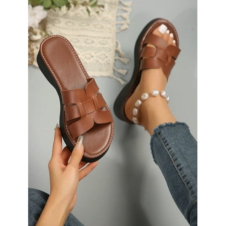 New Women‘s Fashionable Solid Color Platform Slippers Slip-On Thick Sole Anti-Slip Slippers
New Women‘s Fashionable Solid Color Platform Slippers Slip-On Thick Sole Anti-Slip Slippers
