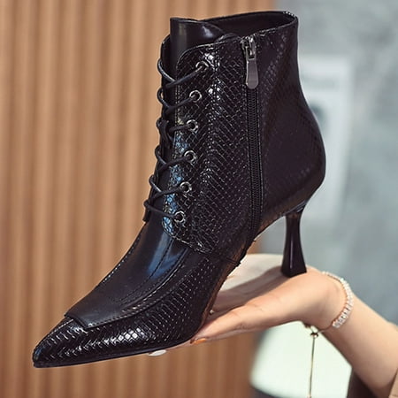 ERTUTUYI 2022 Autumn And Winter New Snake Pattern High Heeled Ankle Boots Women s Korean Fashion Stiletto Side Zipper Women s And Boots Black 39
ERTUTUYI 2022 Autumn And Winter New Snake Pattern High Heeled Ankle Boots Women s Korean Fashion Stiletto Side Zipper Women s And Boots Black 39
