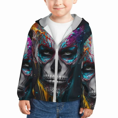 Ocsxa Modern Abstract Colorful Skull Print Kids Active Zipper Sun Protection Jacket Boys Girls Hooded Cooling Shirt-18 Months
Ocsxa Modern Abstract Colorful Skull Print Kids Active Zipper Sun Protection Jacket Boys Girls Hooded Cooling Shirt-18 Months