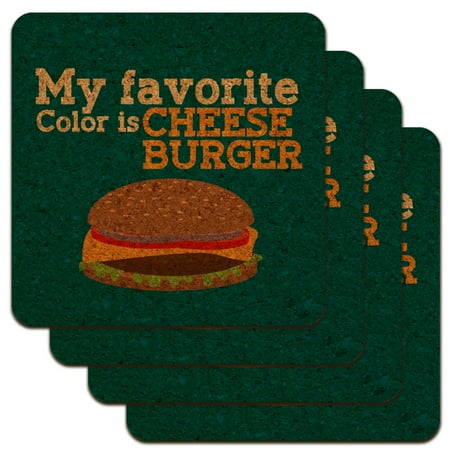 My Favorite Color is Cheeseburger Low Profile Novelty Cork Coaster Set
My Favorite Color is Cheeseburger Low Profile Novelty Cork Coaster Set
