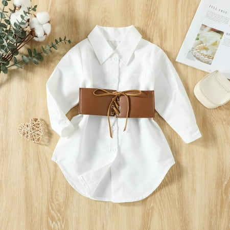 Gotyou Girl s Toddler Solid Color Princess Dress Lapel Button Outfits Long Sleeve A-line Pullover With Belt Outfits Dresses
Gotyou Girl s Toddler Solid Color Princess Dress Lapel Button Outfits Long Sleeve A-line Pullover With Belt Outfits Dresses