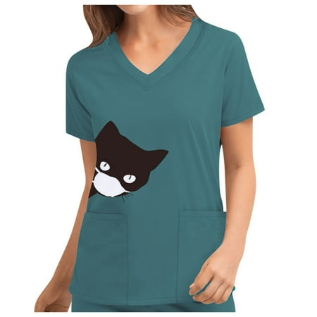 Ozmmyan Womens Tops Scrubs for Women Short Sleeve V-neck Scrubs Tops Working Uniform Printed with Two Pockets Blouse Nursing Uniform Saving Clearance
Ozmmyan Womens Tops Scrubs for Women Short Sleeve V-neck Scrubs Tops Working Uniform Printed with Two Pockets Blouse Nursing Uniform Saving Clearance