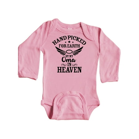 Inktastic Handpicked for Earth By My Oma in Heaven with Angel Wings Gift Baby Boy or Baby Girl Long Sleeve Bodysuit
Inktastic Handpicked for Earth By My Oma in Heaven with Angel Wings Gift Baby Boy or Baby Girl Long Sleeve Bodysuit