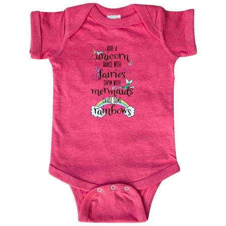 Inktastic Ride a Unicorn Dance with Fairies Swim with Mermaids Gift Baby Boy or Baby Girl Bodysuit
Inktastic Ride a Unicorn Dance with Fairies Swim with Mermaids Gift Baby Boy or Baby Girl Bodysuit