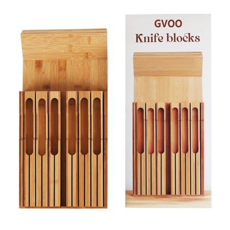 in-Drawer Knife Block Bamboo Kitchen Knife Drawer Organizer Large Handle Steak Knife Holder Without Knives Fit for 12 Knives and 1 Sharpening Steel (Not Included)
in-Drawer Knife Block Bamboo Kitchen Knife Drawer Organizer Large Handle Steak Knife Holder Without Knives Fit for 12 Knives and 1 Sharpening Steel (Not Included)
