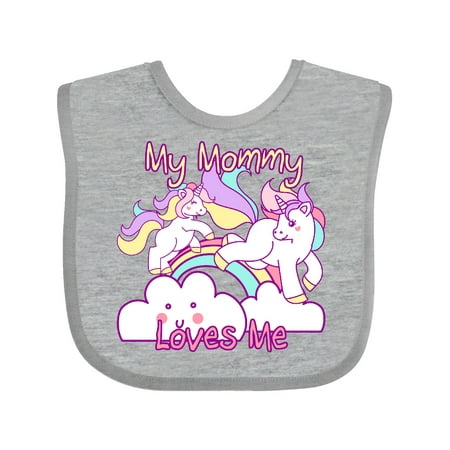 Inktastic My Mommy Loves Me Unicorn Gift Baby Boy or Baby Girl Bib