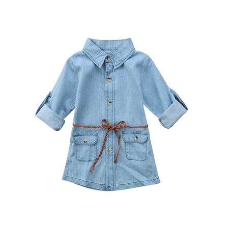 Baby Kids Girl Denim Short Mini Dress Jean Long Sleeve Casual Party Shirt Dress 2-7 Years
Baby Kids Girl Denim Short Mini Dress Jean Long Sleeve Casual Party Shirt Dress 2-7 Years