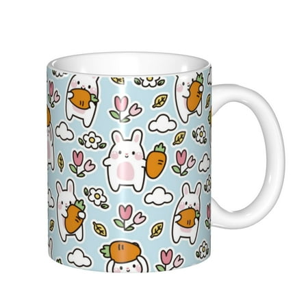 Qokaie Carrot Rabbit Pattern Premium Ceramic Coffee Mugs with Handle for Men Women - Durable Stylish and Ergonomic Cup - Perfect for Home Office and Cafés
Qokaie Carrot Rabbit Pattern Premium Ceramic Coffee Mugs with Handle for Men Women - Durable Stylish and Ergonomic Cup - Perfect for Home Office and Cafés