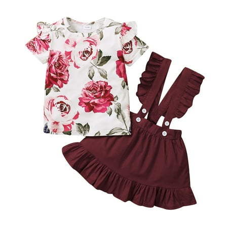 JYNZ Outfits for Baby Girls 18 Months-6 Years Baby Clothing Toddler Girls Short Sleeve Floral Pleated Skirt 2PCS Outfit Set Wine 5-6Y
JYNZ Outfits for Baby Girls 18 Months-6 Years Baby Clothing Toddler Girls Short Sleeve Floral Pleated Skirt 2PCS Outfit Set Wine 5-6Y