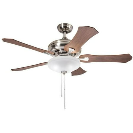 Aztec Lighting Kichler Lighting Traditional Brushed Nickel 52 inch Ceiling Fan with 3-light Kit and Reversable Blades