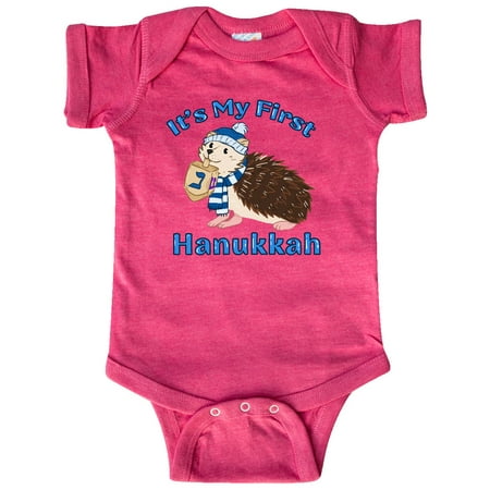 Inktastic Hanukkah Hedgehog It s My 1st Hanukkah Gift Baby Boy or Baby Girl Bodysuit