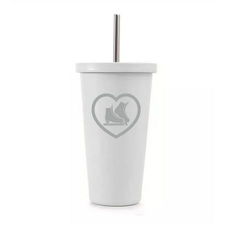 16 oz Stainless Steel Double Wall Insulated Tumbler Pool Beach Cup Travel Mug With Straw Heart Ice Skates (White)
16 oz Stainless Steel Double Wall Insulated Tumbler Pool Beach Cup Travel Mug With Straw Heart Ice Skates (White)