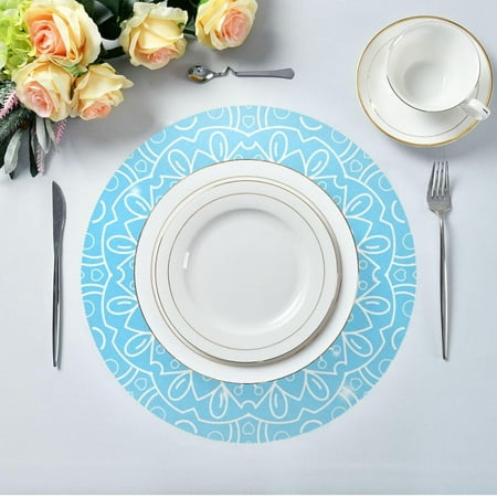 Hidove Blue Flower Mandala Round Placemats 6pcs Non Slip Heat Resistant Washable Table Mats for Kitchen Dining Table Decoration 15.4
Hidove Blue Flower Mandala Round Placemats 6pcs Non Slip Heat Resistant Washable Table Mats for Kitchen Dining Table Decoration 15.4