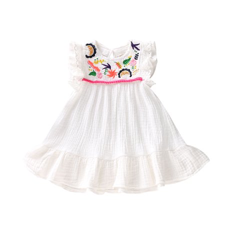 Kucnuzki Infant Baby Girl Clothes 12 Months Summer Dress 18 Months Fly Ruffled Sleeve Lace Trim Embroidered Cozy Cotton Linen Dress White
Kucnuzki Infant Baby Girl Clothes 12 Months Summer Dress 18 Months Fly Ruffled Sleeve Lace Trim Embroidered Cozy Cotton Linen Dress White
