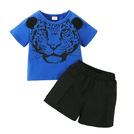 HIBRO Kids Toddler Baby Boys Short Sleeve Cartoon Leopard Print T Shirt Tops Solid Shorts Pants Outfit Set 2PCS Track Set Girls Toddler Top
HIBRO Kids Toddler Baby Boys Short Sleeve Cartoon Leopard Print T Shirt Tops Solid Shorts Pants Outfit Set 2PCS Track Set Girls Toddler Top