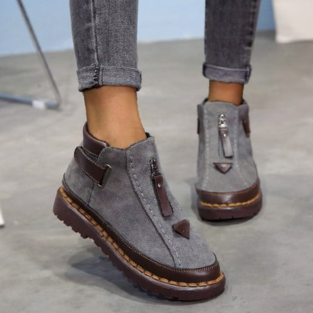 ankle boots fashion women s shoes thick-soled colorblock brock flat short boots
ankle boots fashion women s shoes thick-soled colorblock brock flat short boots
