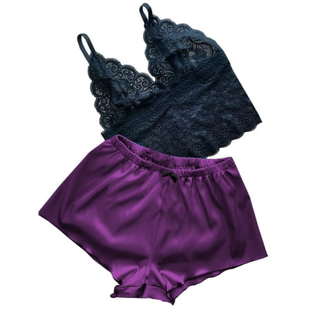 Hesxuno Womens Pajama Sets Ladies Fashion Sexy Lace V-Neck Lace Solid Color Vest Pajama Shorts Set
Hesxuno Womens Pajama Sets Ladies Fashion Sexy Lace V-Neck Lace Solid Color Vest Pajama Shorts Set