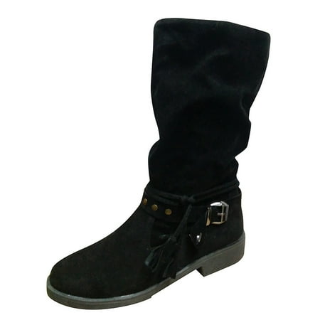 Entyinea Womens Tall Boots Fashion Slip On Pull Up Slouch Comfort Casual Flat Heel Mid Calf Round Toe Boots Black 38
Entyinea Womens Tall Boots Fashion Slip On Pull Up Slouch Comfort Casual Flat Heel Mid Calf Round Toe Boots Black 38