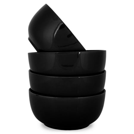 

Elanze Designs Bistro Glossy Ceramic 6.5 inch Soup Bowls Set of 4 Black