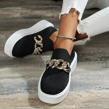 SHZHYYWL Breathable Chain Decor Knitted Platform Sneakers for Women - Casual Stylish Footwear
SHZHYYWL Breathable Chain Decor Knitted Platform Sneakers for Women - Casual Stylish Footwear