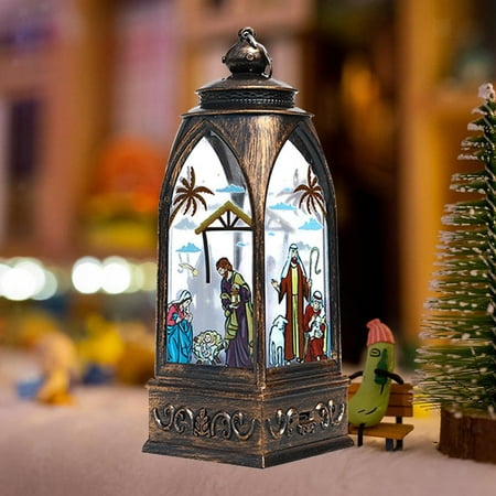 Christmas Lantern Ornament LED Light Up Elk For Decoration Outdoor Holidays