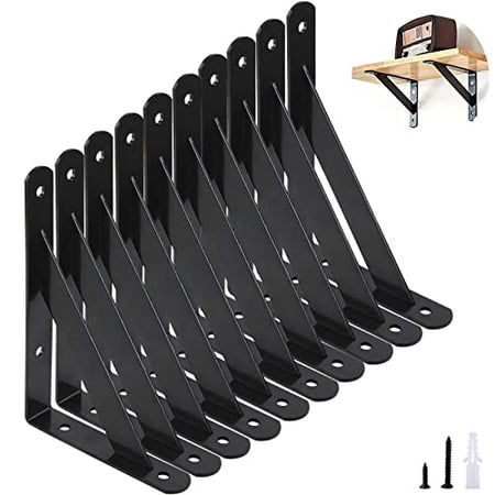 Boluotou 10 Pack Shelf Brackets 15cm Triangle Shelving Brackets 90 Degree Angle Wall Mounted Shelf Support Brackets Frame Stainless Steel Shelf Support Angle Brackets for Shelves Black
Boluotou 10 Pack Shelf Brackets 15cm Triangle Shelving Brackets 90 Degree Angle Wall Mounted Shelf Support Brackets Frame Stainless Steel Shelf Support Angle Brackets for Shelves Black
