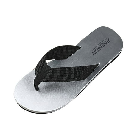 

KaLI_store Mens Flip Flops Men s Beach Sandals Quick-Dry Flip-Flop Slides Water Resistant & Wet Grip Rubber Soles Compression Molded Footbed & Soft Black