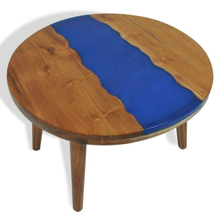 WALFRONT Coffee Table Teak Resin 23.6"x15.7"