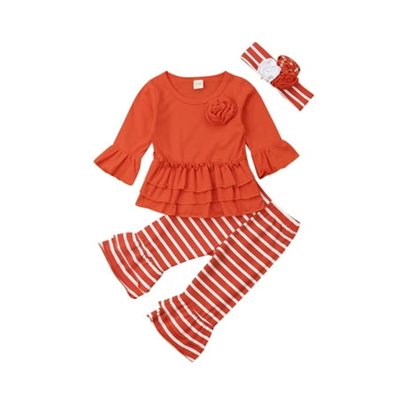 Baby Girl s Autumn Solid Color Flower Decorated Tops + Striped Pants + Headband Outfits Sets
Baby Girl s Autumn Solid Color Flower Decorated Tops + Striped Pants + Headband Outfits Sets