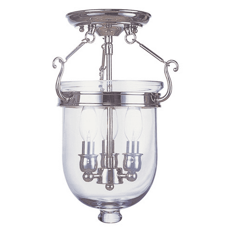 Semi Flush Mounts 3 Light With Clear Glass Polished Nickel size 10 in 180 Watts - World of Crystal
Semi Flush Mounts 3 Light With Clear Glass Polished Nickel size 10 in 180 Watts - World of Crystal