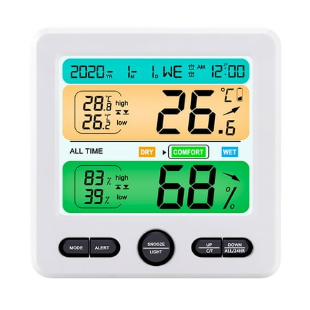 wendunide Indoor Thermometer Hygrometer Large-screen High-precision Electronic Digital Thermometer White
wendunide Indoor Thermometer Hygrometer Large-screen High-precision Electronic Digital Thermometer White
