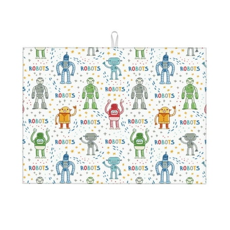 Dish Drying Mat Colorful robot Highly Absorbent Microfiber Drying Mat Kitchen Counter or Sink Drawer Liner 16x18 Kitchen Drying Mat Coffee Mat Kitchen Essentials
Dish Drying Mat Colorful robot Highly Absorbent Microfiber Drying Mat Kitchen Counter or Sink Drawer Liner 16x18 Kitchen Drying Mat Coffee Mat Kitchen Essentials