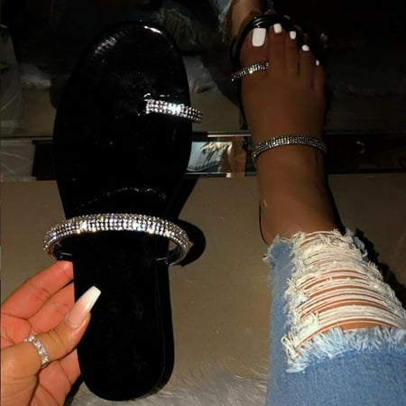 MRULIC slippers for women Women s Sandals Crystal Roman Flat Slippers Casual Shoes Beach Sandals house slippers for women Black + US:7
MRULIC slippers for women Women s Sandals Crystal Roman Flat Slippers Casual Shoes Beach Sandals house slippers for women Black + US:7