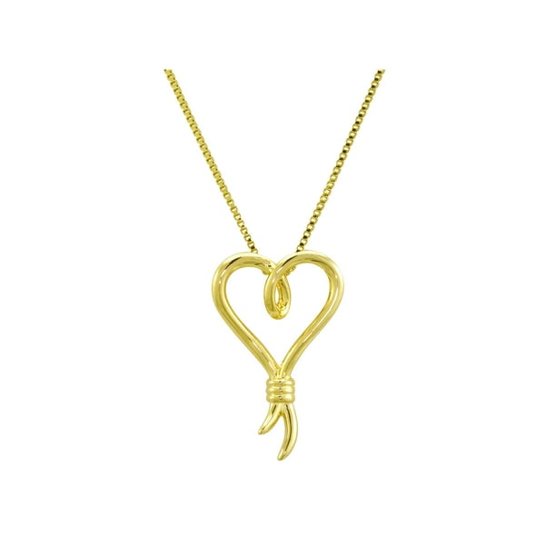 Knots of Love 14kt Yellow Gold over Sterling Silver Pendant, 18