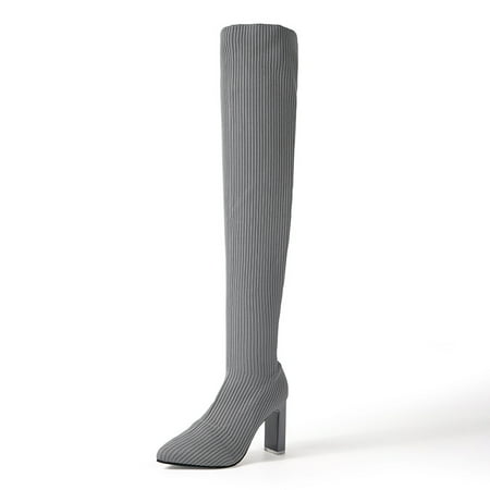 Women‘s Solid Color Stretch Shoes Chunky High Heel Over The Knee High Heels Pointed Toe Socks Boots
Women‘s Solid Color Stretch Shoes Chunky High Heel Over The Knee High Heels Pointed Toe Socks Boots