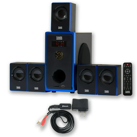 Acoustic Audio AA5102 Home Theater 5.1 Surround Sound System 800 Watts with Bluetooth AA5102B