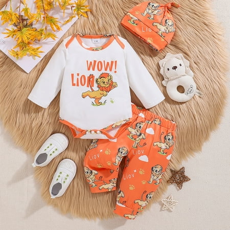 Hbdhejl Outfit Set For Girls Boys Toddler Long Sleeve Cartoon Prints Romper Bodysuit Pants Hat Outfits Orange 6-9 Months
Hbdhejl Outfit Set For Girls Boys Toddler Long Sleeve Cartoon Prints Romper Bodysuit Pants Hat Outfits Orange 6-9 Months
