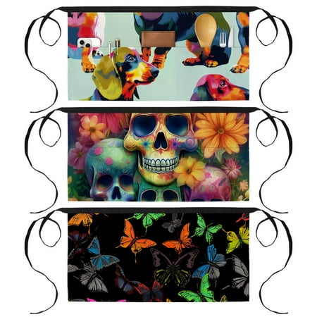 Ailis Dinng 3 Pack Half Aprons Waist Aprons for Women and Men Home Kitchen Cooking Colorful Skull Floral
Ailis Dinng 3 Pack Half Aprons Waist Aprons for Women and Men Home Kitchen Cooking Colorful Skull Floral