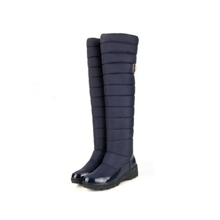 Lacyhop Women Walking Non Slip Over-the-knee Boot Casual Wedge Snow Boots Warm Winter Shoes Blue 4.5
Lacyhop Women Walking Non Slip Over-the-knee Boot Casual Wedge Snow Boots Warm Winter Shoes Blue 4.5