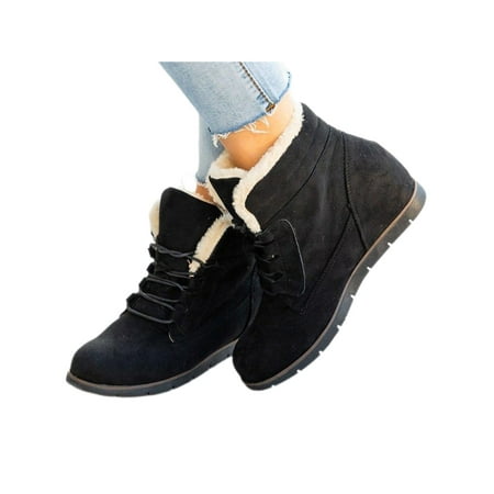 Daeful Ladies Non Slip Solid Winter Warm Shoes Walking Breathable Snow Boots Cold Weather Comfort Plush Lining Low Calf Boot Black 4.5 
Daeful Ladies Non Slip Solid Winter Warm Shoes Walking Breathable Snow Boots Cold Weather Comfort Plush Lining Low Calf Boot Black 4.5