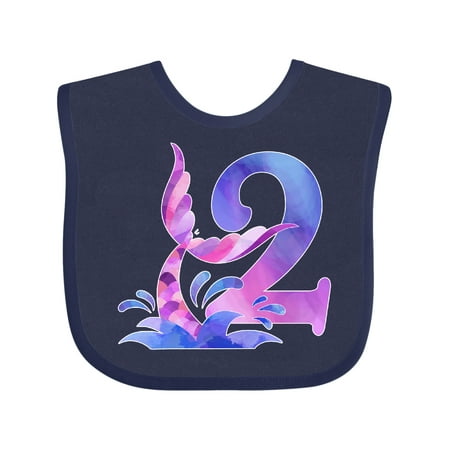 Inktastic 2nd Birthday Mermaid Tail Gift Baby Boy or Baby Girl Bib