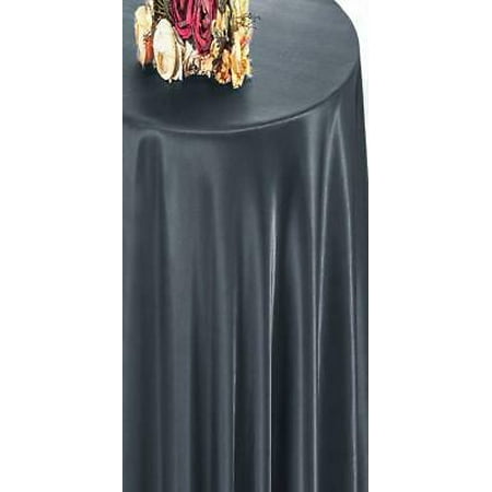 1PK 90 Round Satin Table Overlay - Pewter 55560 (1pc/pk)