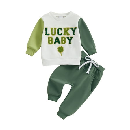Arvbitana Toddler Baby Boys Ireland Holiday Clothes Long Sleeve Letter Four Leaf Clover Embroidery Sweatshirt + Drawstring Pants 3M-3T Infant Casual 2Pcs Outfits
Arvbitana Toddler Baby Boys Ireland Holiday Clothes Long Sleeve Letter Four Leaf Clover Embroidery Sweatshirt + Drawstring Pants 3M-3T Infant Casual 2Pcs Outfits
