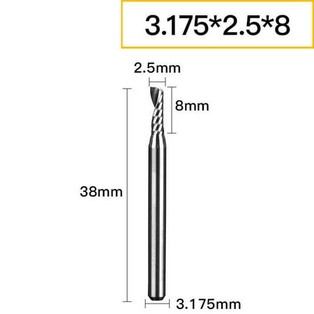 Shank diameter 3.175mm single edge spiral milling cutter CNC engraving end mill