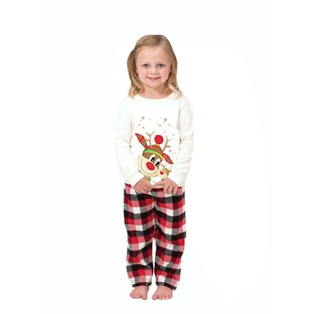 Amuver Christmas Matching Pajamas Long Sleeve Deer Family Print Tops + Plaid Pants Set
Amuver Christmas Matching Pajamas Long Sleeve Deer Family Print Tops + Plaid Pants Set